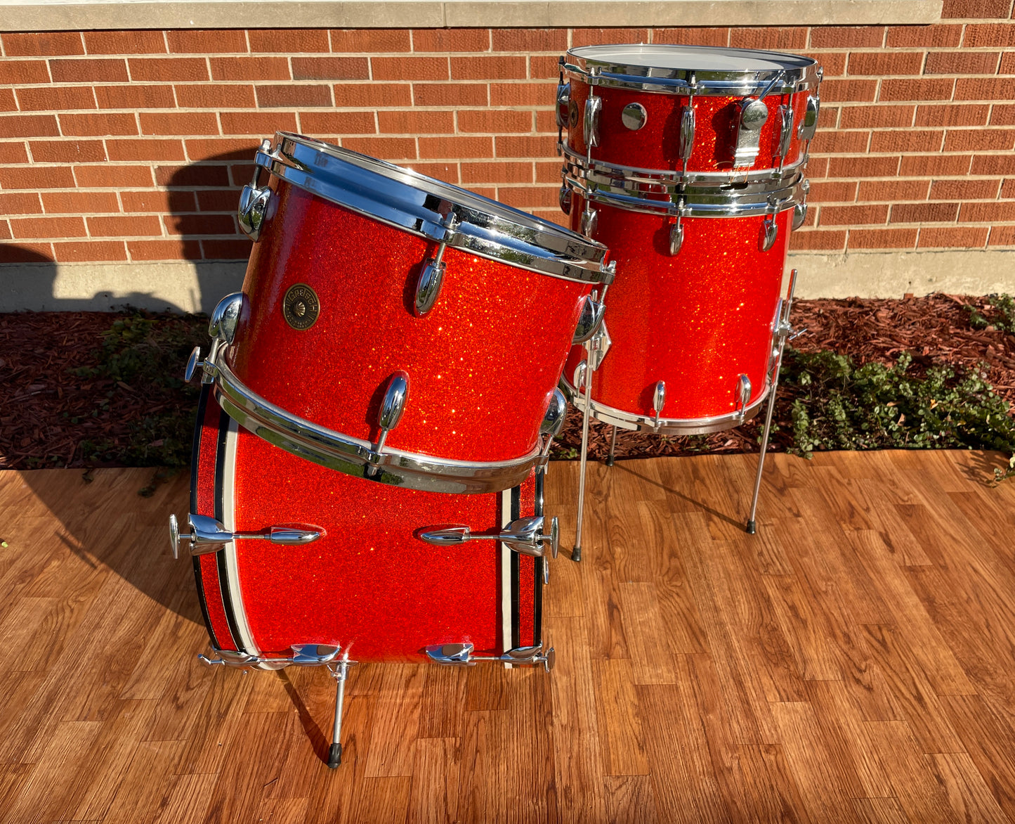 1960s Gretsch Progressive Jazz Drum Set Tangerine Sparkle