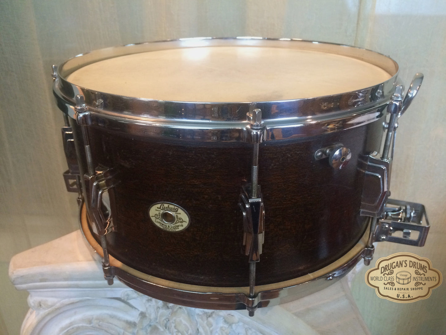 Stunning 1939 Super Ludwig & Ludwig 6.5x14 Snare Drum