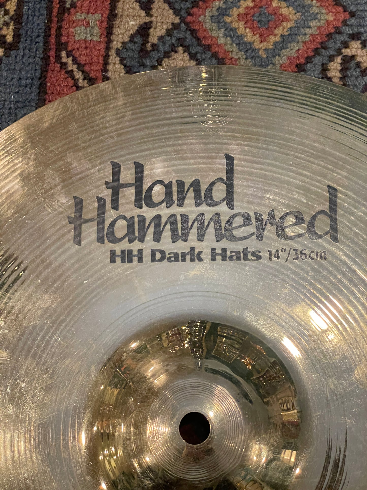 14" Sabian Hand Hammered HH Dark Hats Hi-Hat Cymbal Pair 958g/1048g