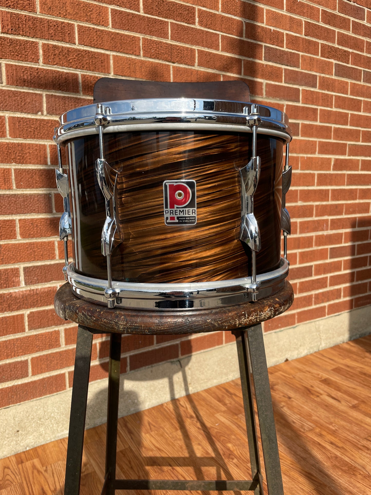 1960s Premier 8x12 Tom Drum Mahogany Duroplastic Root Beer Swirl Ringo Rootbeer