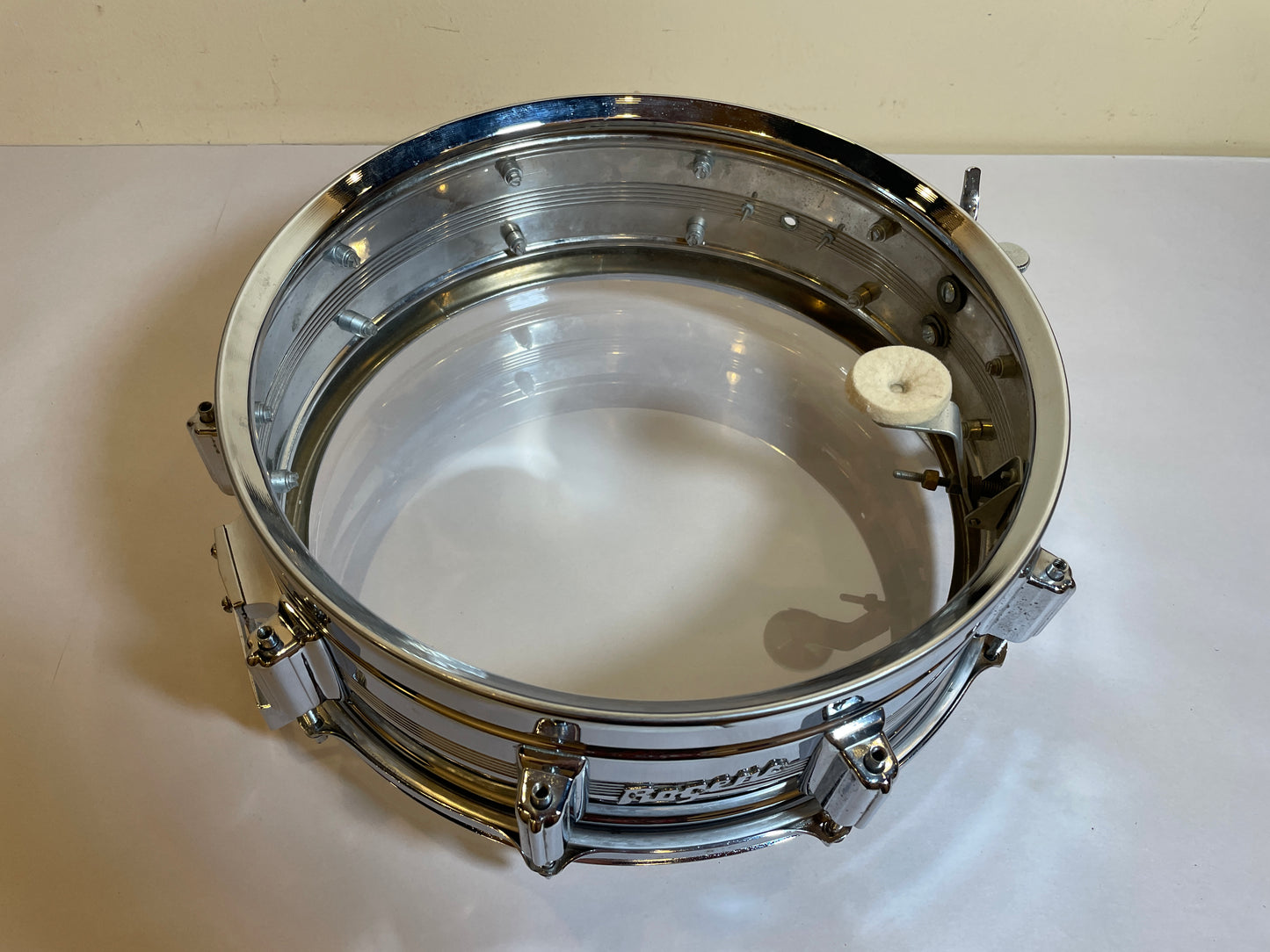 Vintage Rogers 5x14 Dynasonic Snare Drum Chrome Over Brass COB Dyna-Sonic