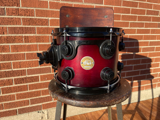 DW Collector's Series 8x10 Tom Drum Single Red-Black Fade Burst Drum Workshop