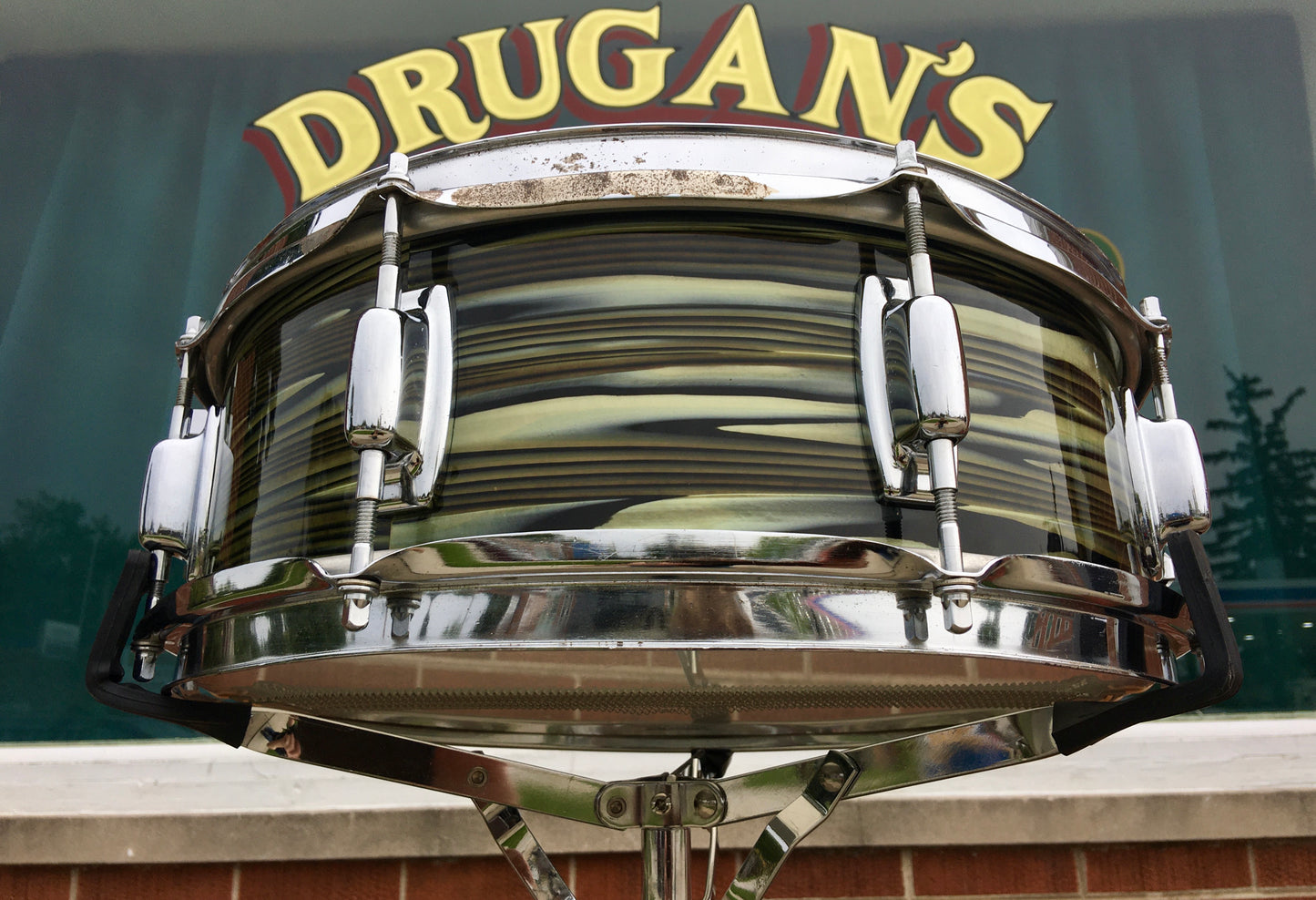 1969 Ludwig 5x14 Standard Snare Drum 3ply Avocado Strata