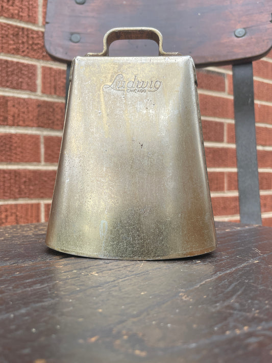 Vintage 1960s Ludwig Script Logo 5" Golden Tone Cow Bell