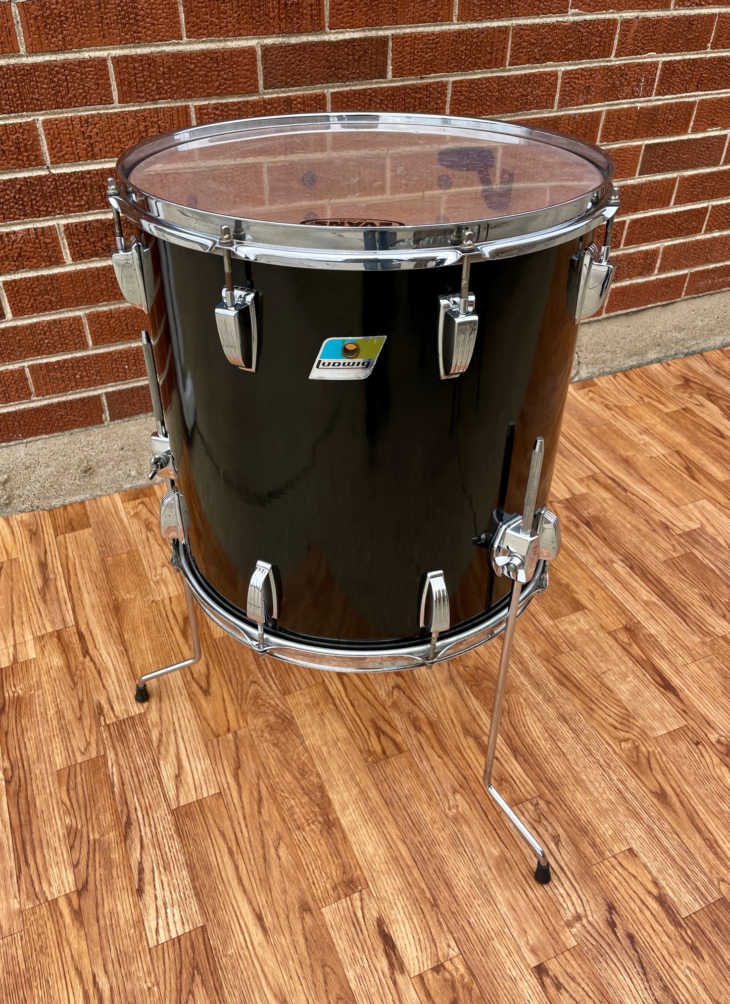 1970s Ludwig 16x16 Floor Tom Black Cortex 6-Ply