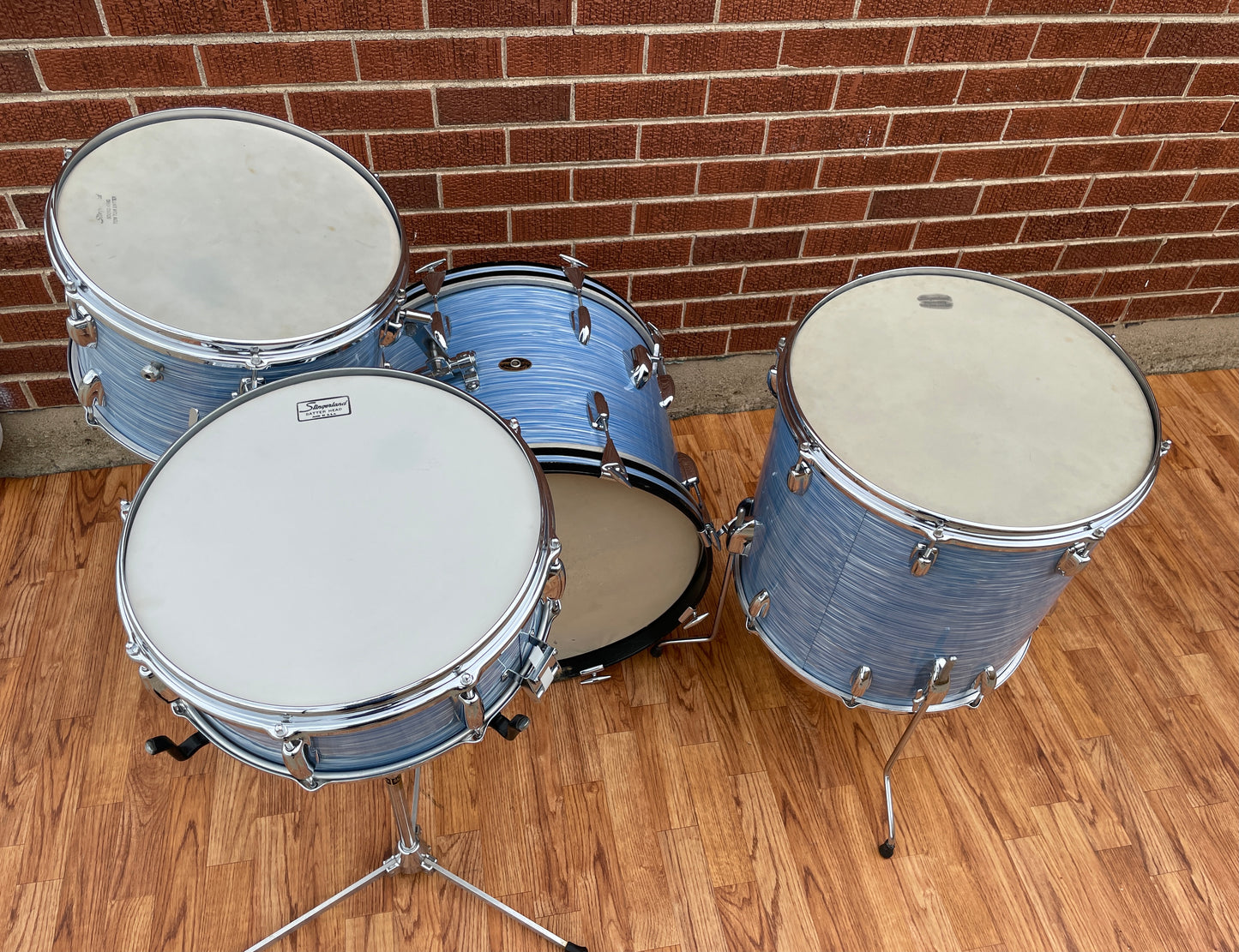 1960s Slingerland Gene Krupa De Luxe Outfit No. 1N Drum Set w/ Artist Snare Blue Ripple Pearl