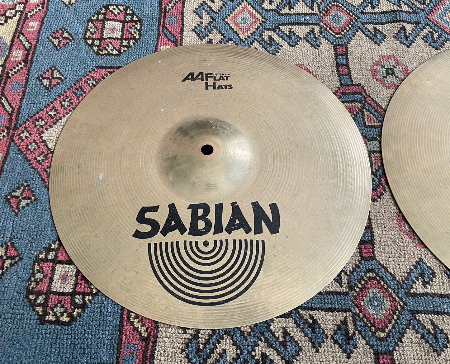 14" Sabian AA Flat Hats Hi-Hat Cymbal Pair 1052g/1460g