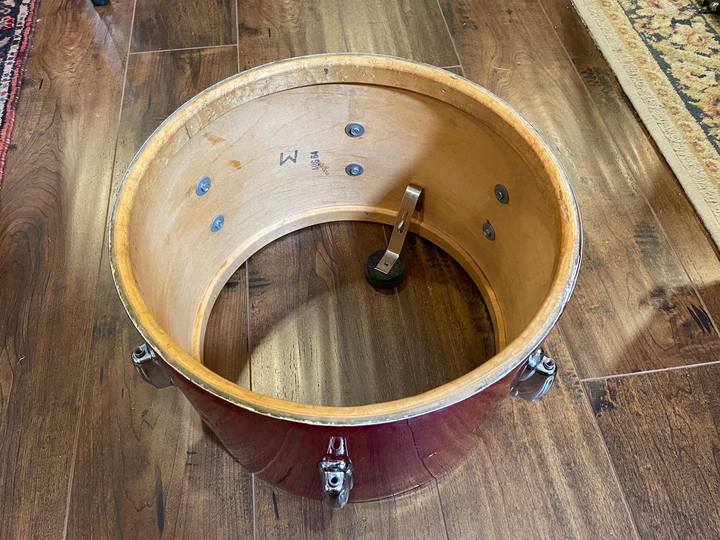 1960s Slingerland 9x13 Stage Band Tom Drum Red Sparkle Rewrap