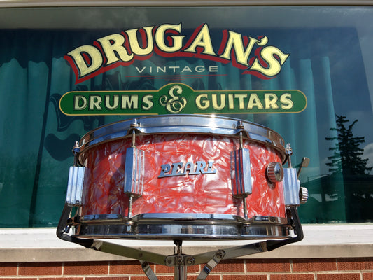 1960s Pearl 5.5x14 8 Lug Sun Set (Rose Pearl) Snare Drum