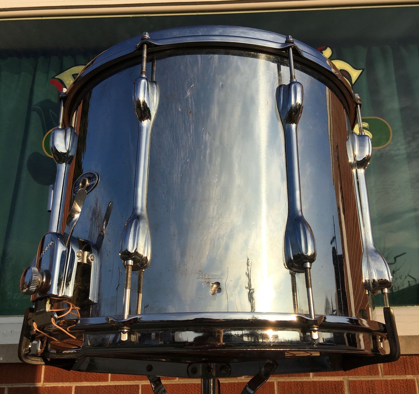 Slingerland 12x15 3-Ply Marching Snare Drum Chrome Over Wood Zoomatic