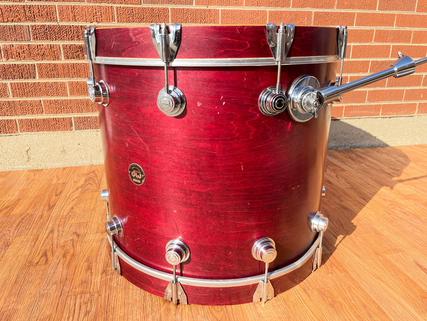DW 18x22 Bass Drum Single Cherry Satin Oil Drum Workshop