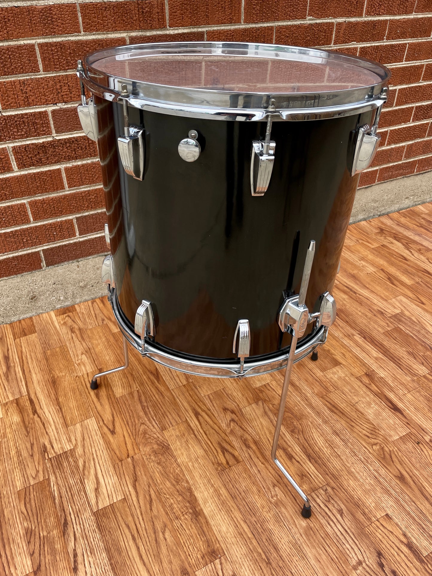 1970s Ludwig 16x16 Floor Tom Black Cortex 6-Ply