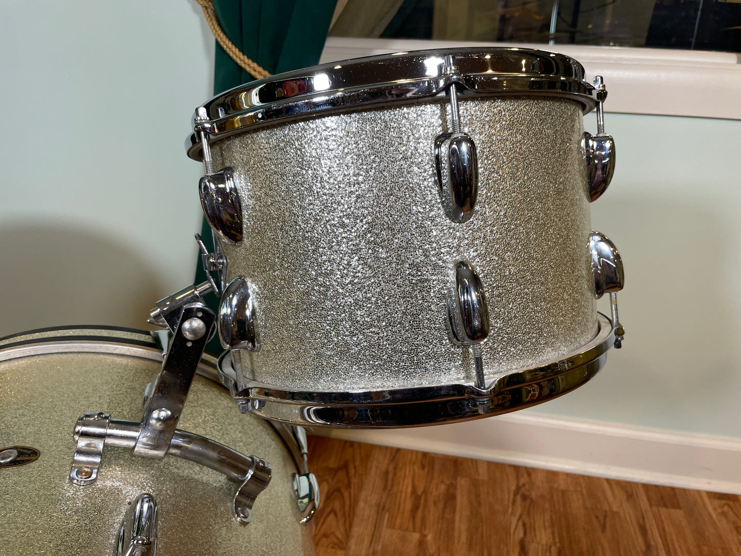 1965 Slingerland Modern Jazz No. 9N Drum Set Silver Sparkle 20-12-14