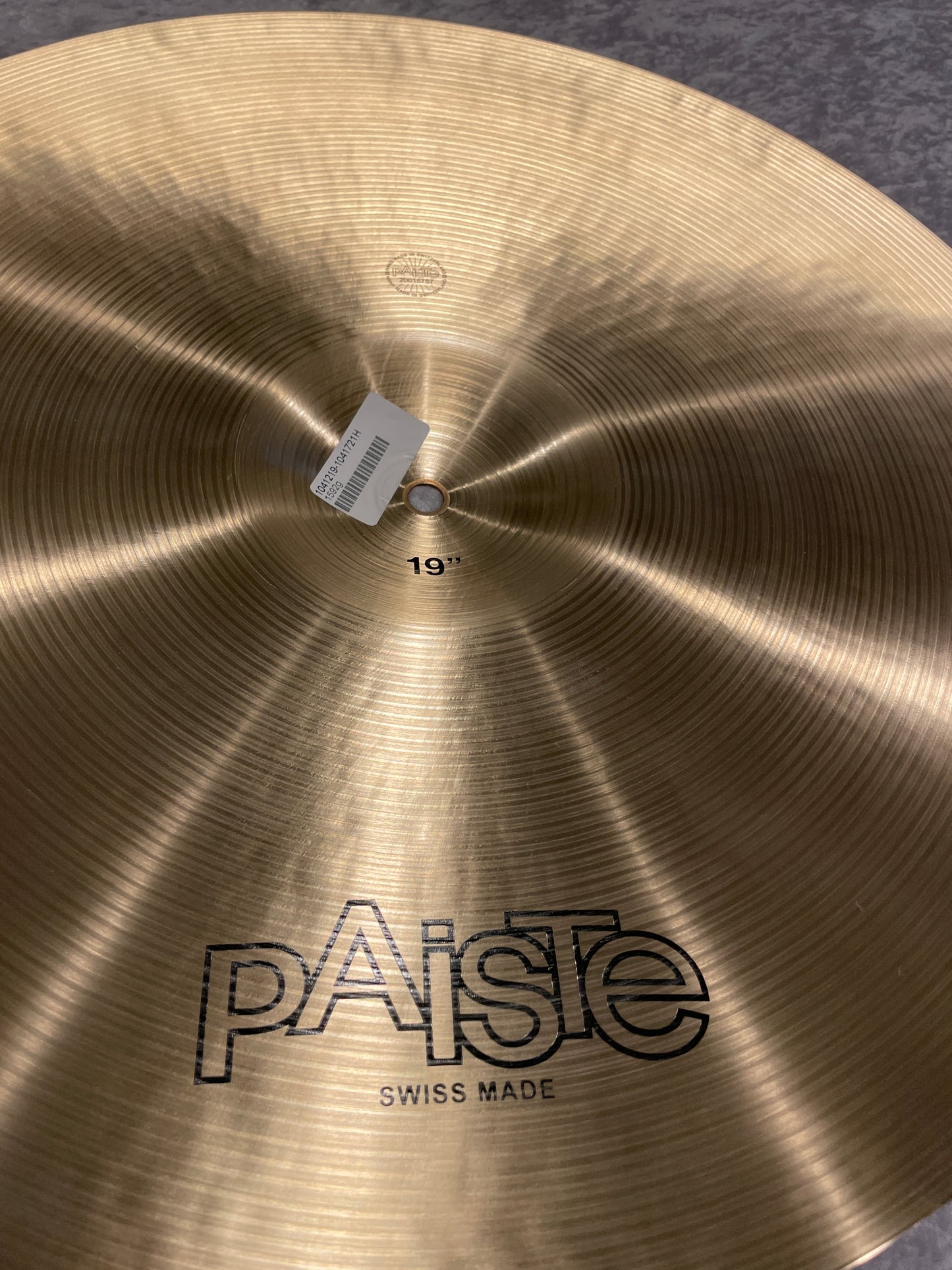 19" Paiste 602 Classic Thin Crash Cymbal 1592g