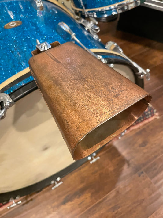 Vintage Slingerland 6" Copper Cow Bell w/ Bass Drum Mount