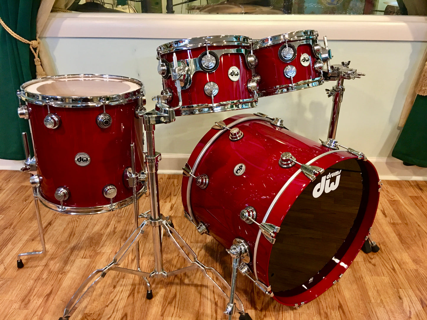 DW Collector's Series Maple Standard 4pc Drum Set Matador Red Lacquer 20/10/12/14