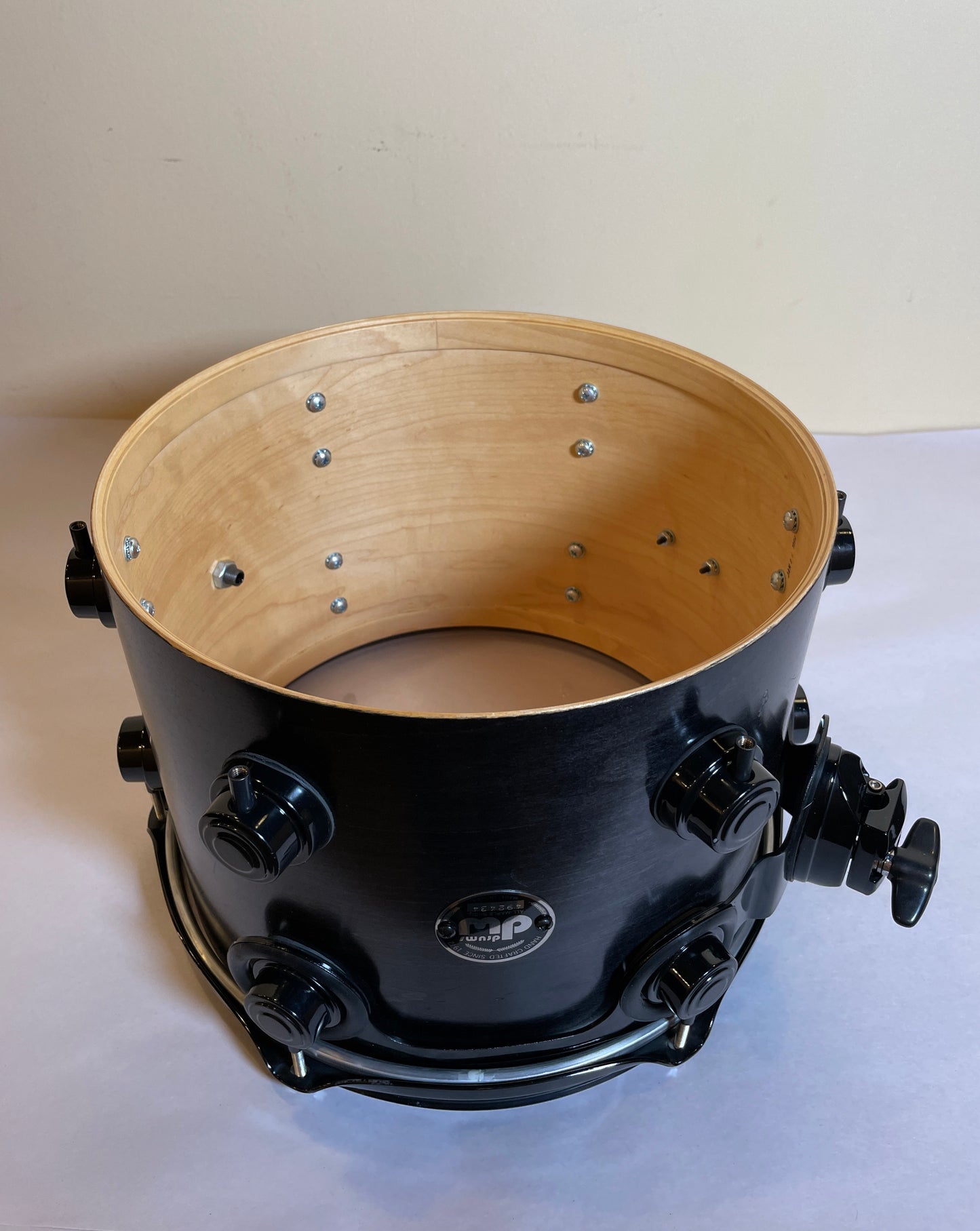 1999 DW 9x12 Tom Drum Single Ebony Satin Oil Black Drum Workshop Collector's Series