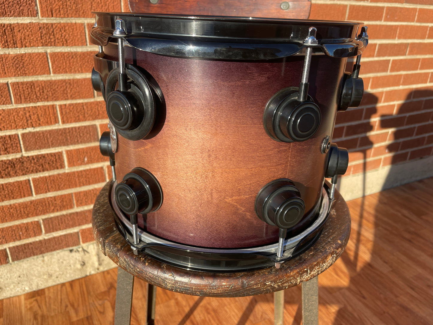 DW 8x10 Tom Drum Collector's Series Single Tobacco Burst Drum Workshop