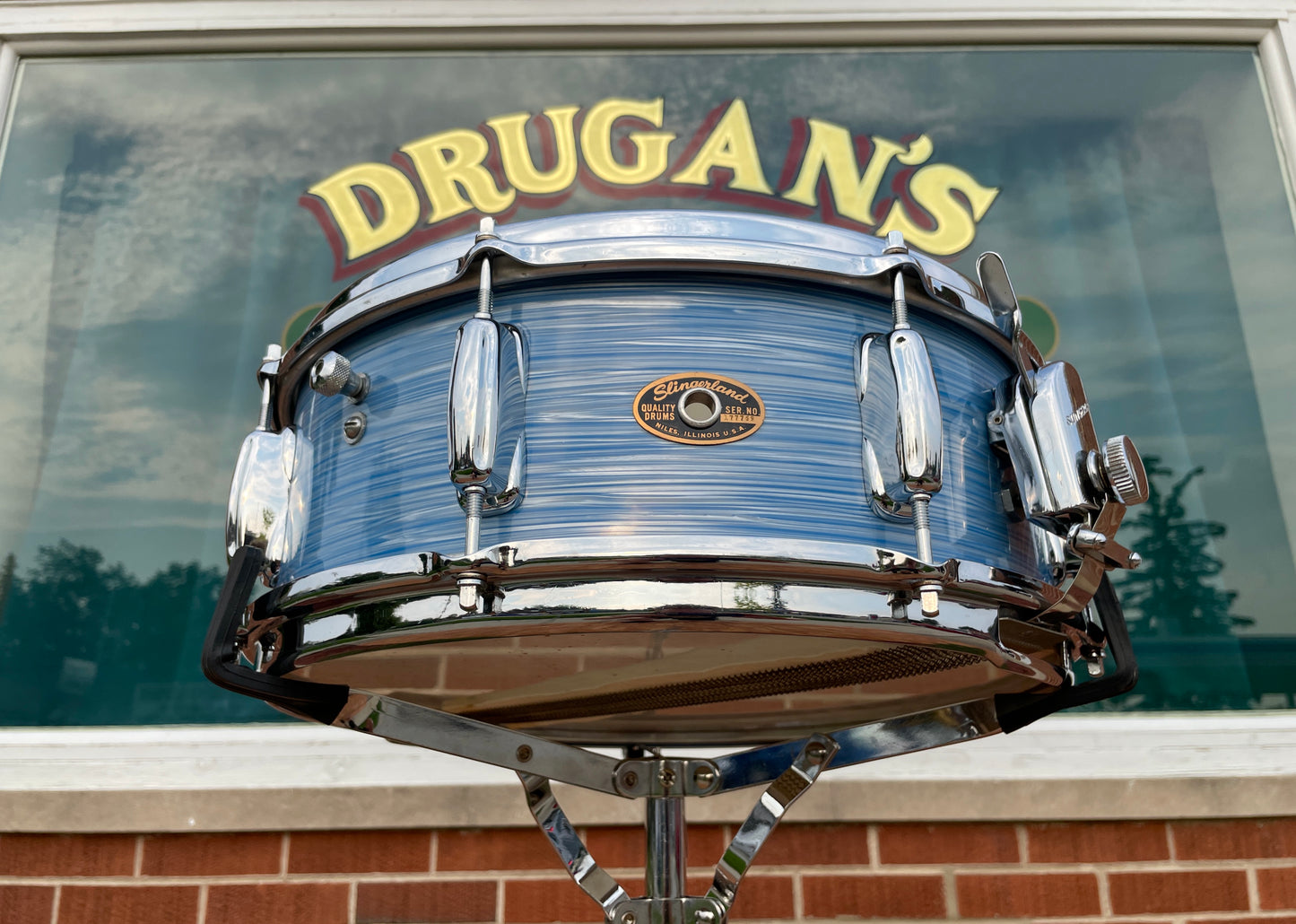 1960s Slingerland Gene Krupa De Luxe Outfit No. 1N Drum Set w/ Artist Snare Blue Ripple Pearl