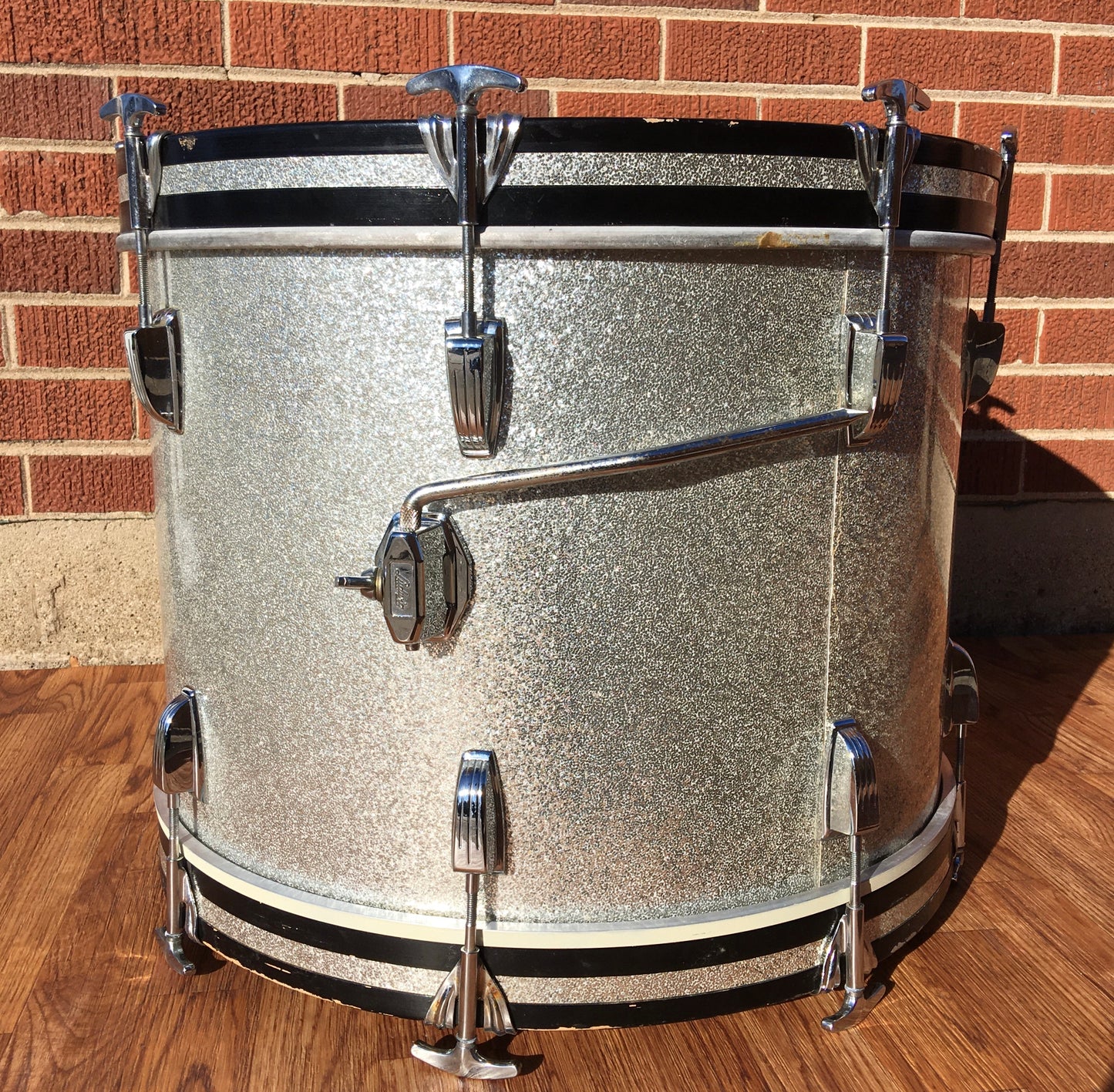 1968 Ludwig 14x20 Virgin Bass Drum Silver Sparkle