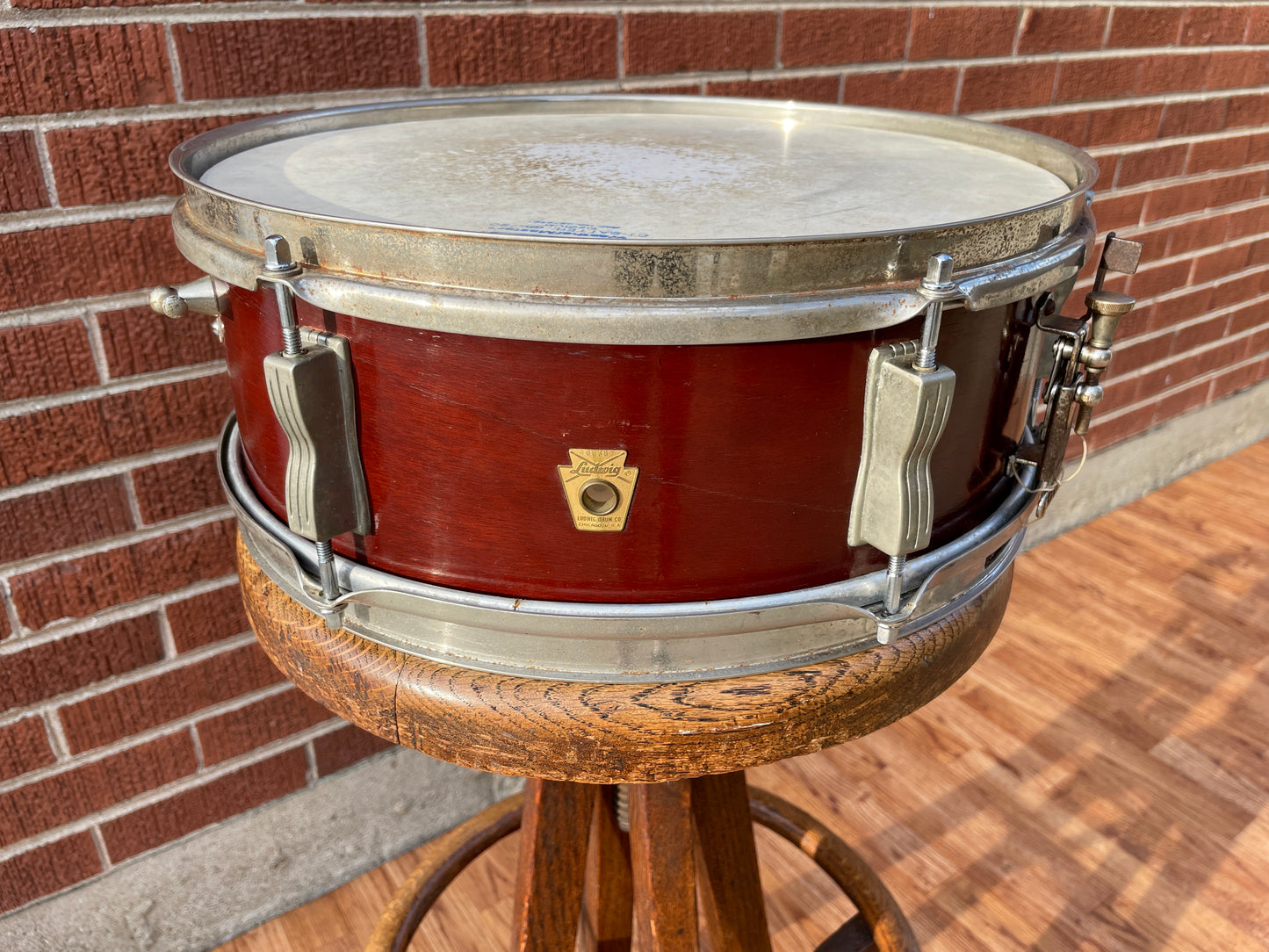1967 Ludwig 5x14 Pioneer Snare Drum Mahogany