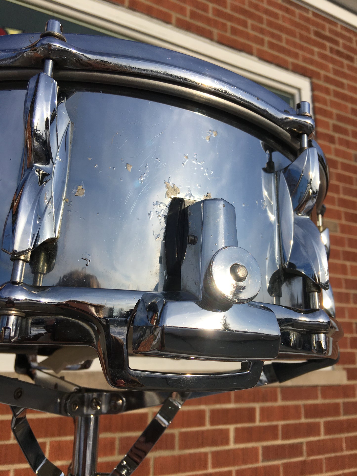 1970s Premier 5.5x14 Model 2000 Snare Drum Chrome Over Aluminum Made in England