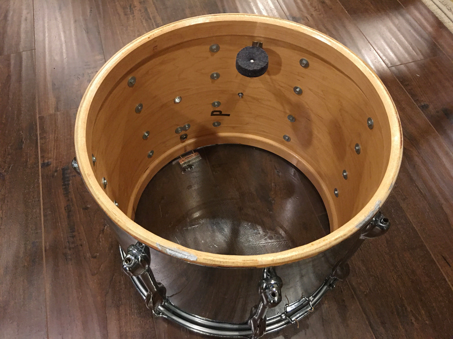 Slingerland 12x15 3-Ply Marching Snare Drum Chrome Over Wood Zoomatic