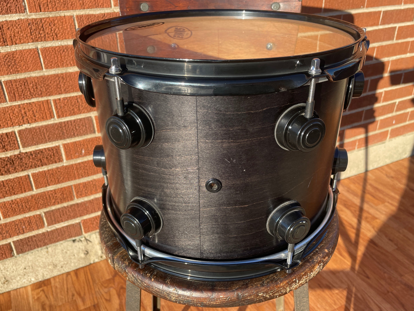 1999 DW 9x12 Tom Drum Single Ebony Satin Oil Black Drum Workshop Collector's Series