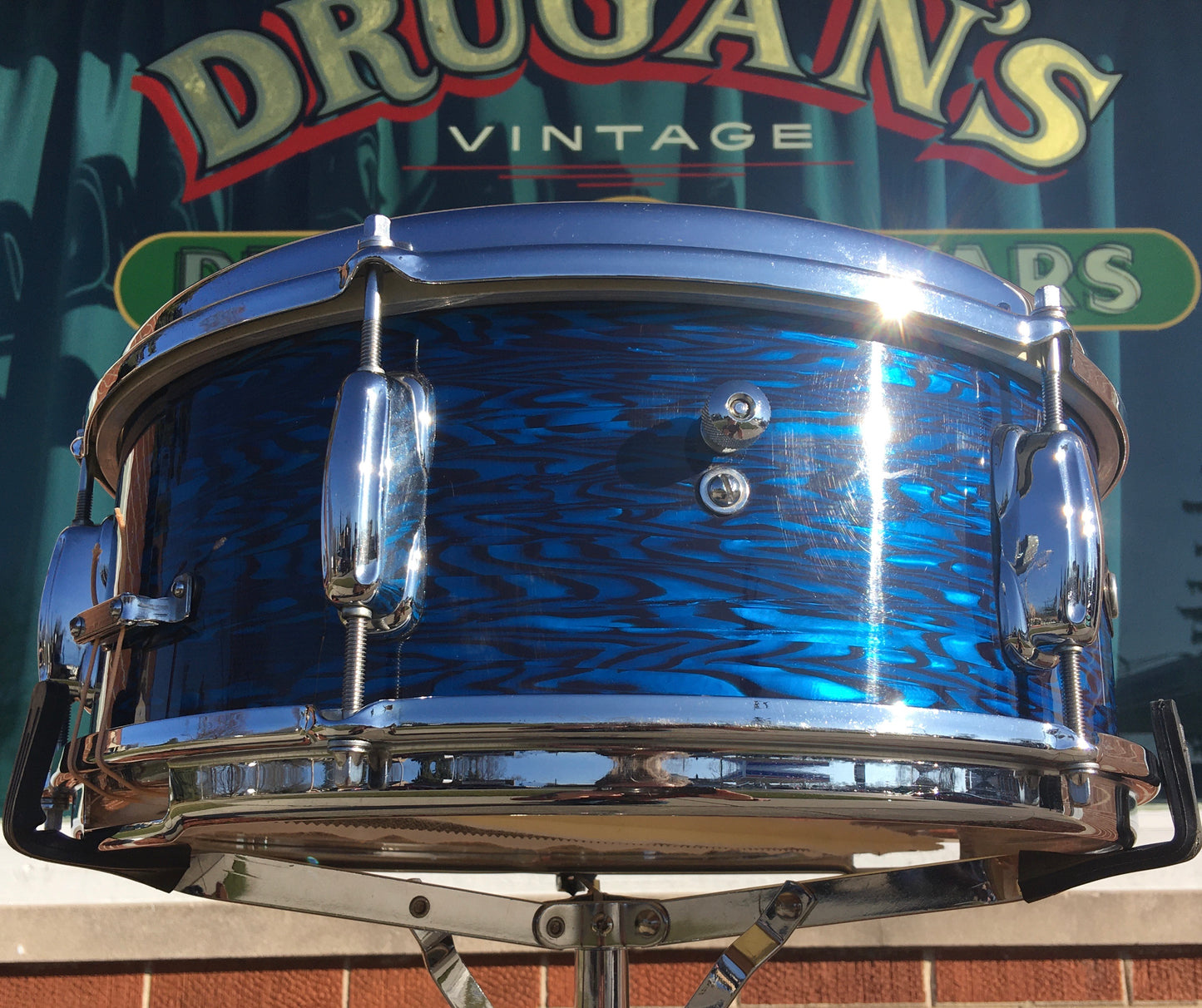 1964 Slingerland 5.5x14 Deluxe Student Model Snare Drum Blue Agate