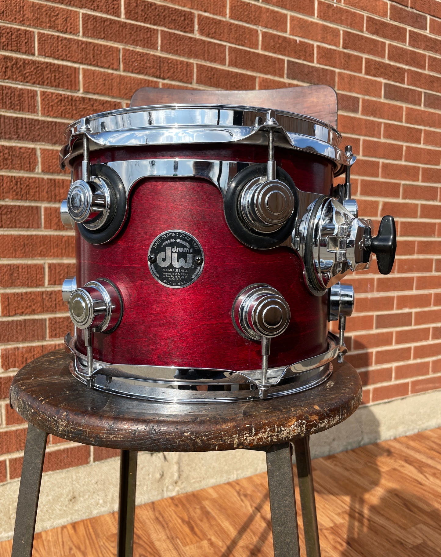 DW 8x10 Tom Single Drum Cherry Satin Oil Drum Workshop