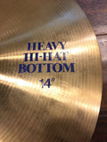 14" 1985 Paiste Blue Label Formula 602 Heavy Hi-Hat Cymbals 1074/1148g