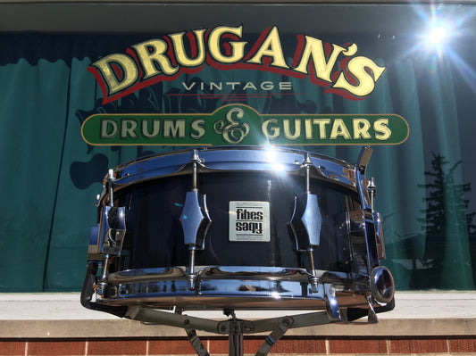 1970s Fibes 5.5x14 Acrylic Snare Drum Black