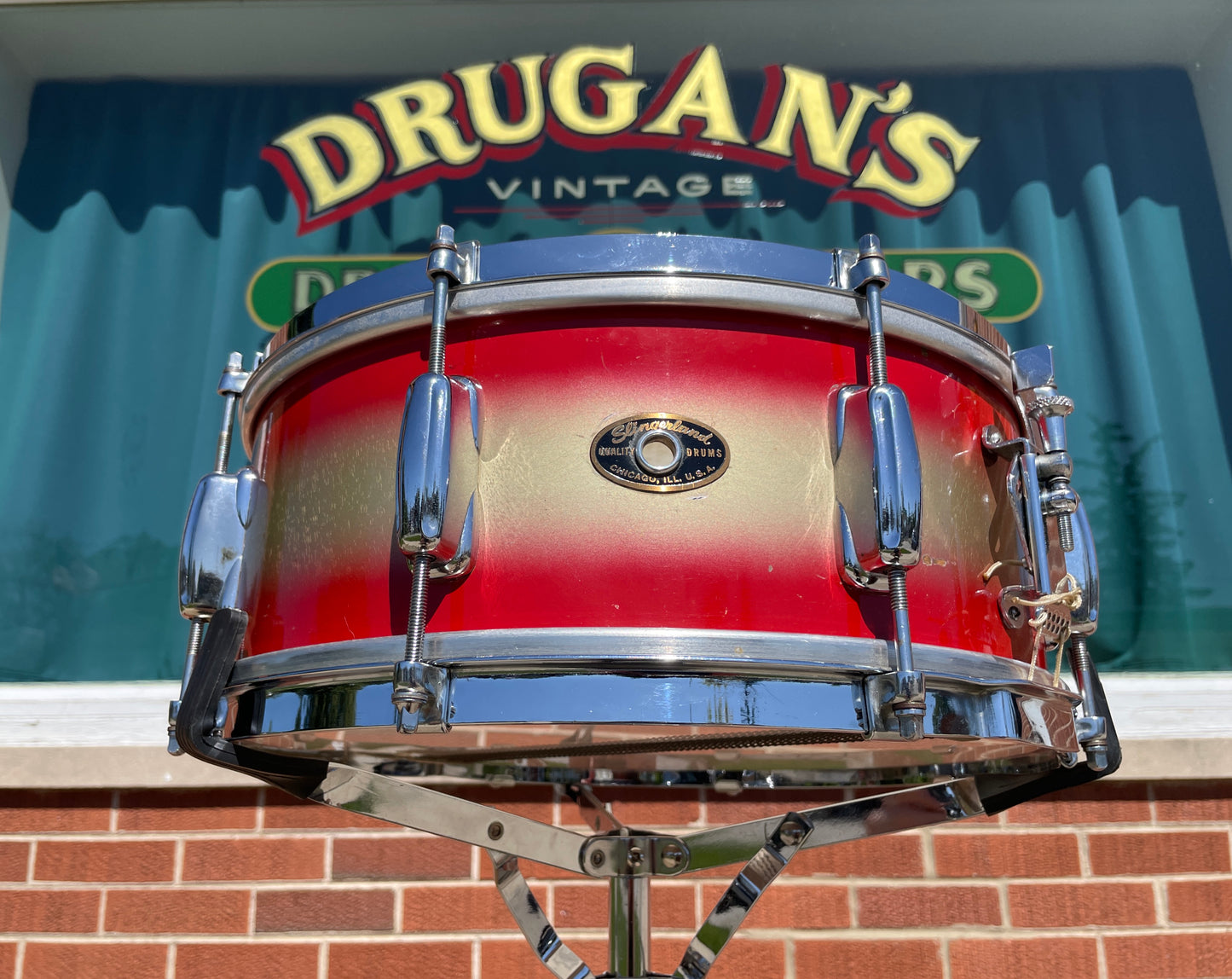 1958 Slingerland 5.5x14 No. 151 Student Model Snare Drum Red / Gold Duco 8-Lug
