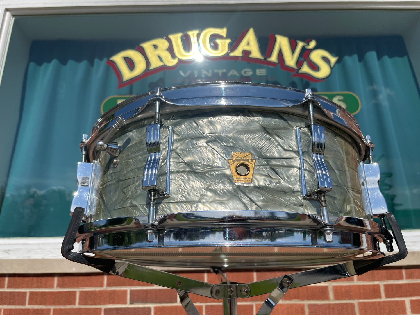1967 Ludwig 5x14 Jazz Festival Snare Drum Sky Blue Pearl