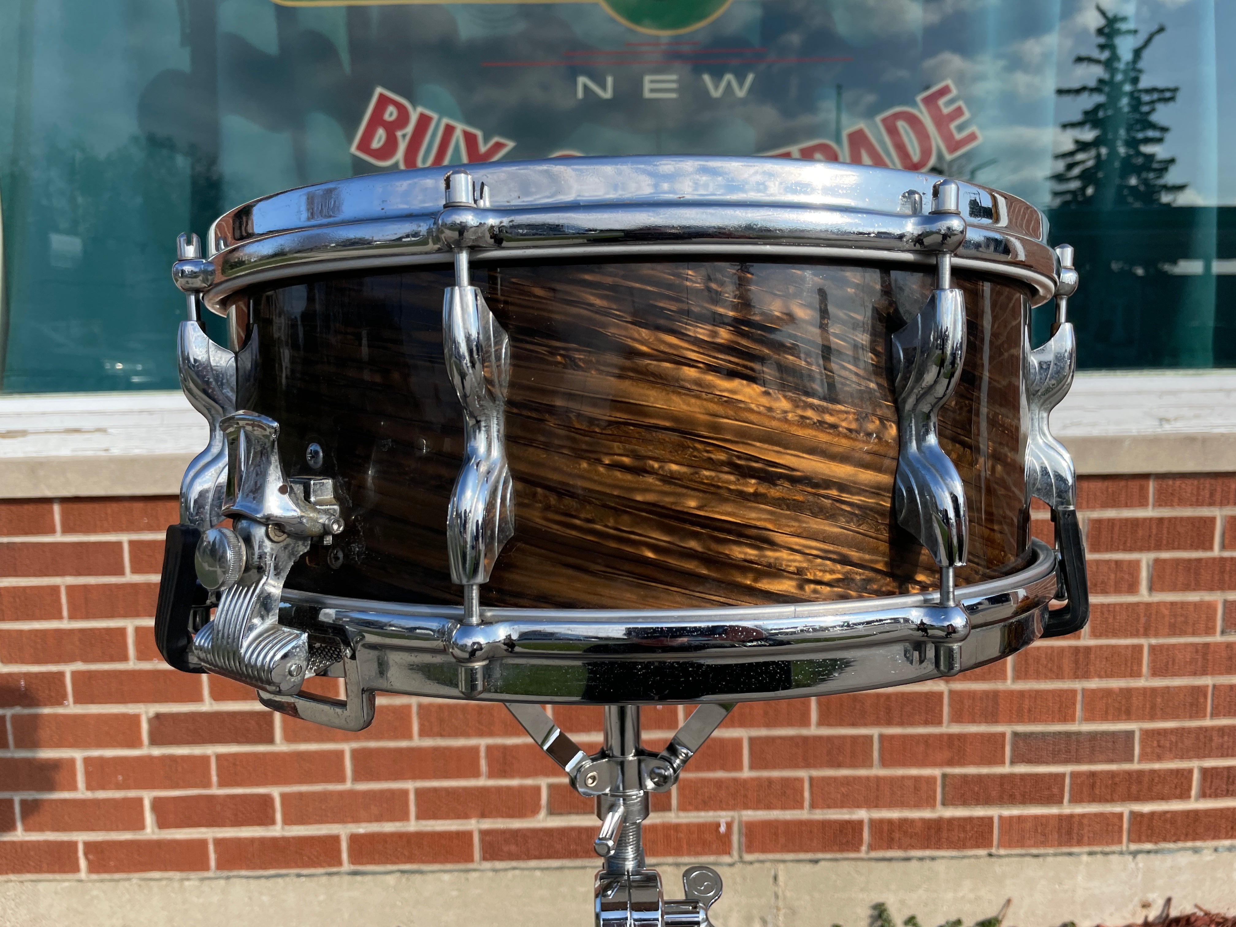 1960s Premier Royal Ace 5.5x14 Snare Drum Mahogany Duroplastic