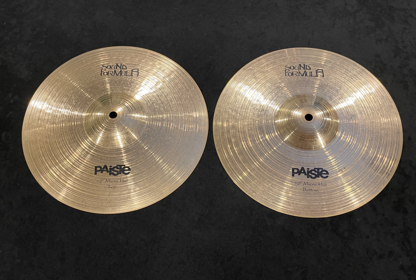 12" Paiste Sound Formula Micro Hats Hi-Hat Cymbal Pair 674g/910g - Rare!!!