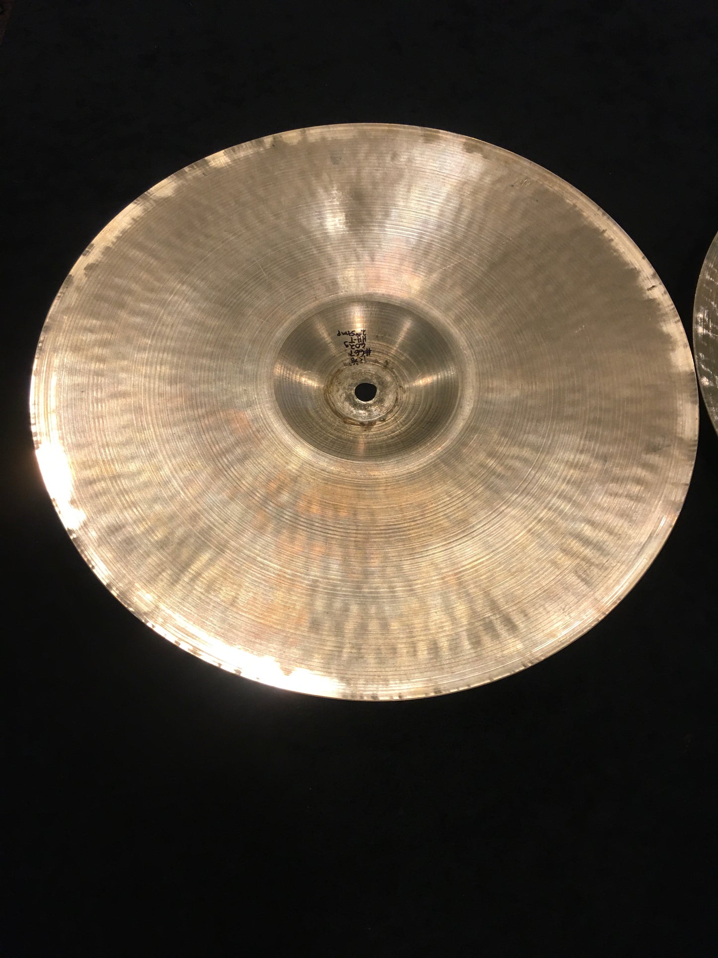 14" (13.75") Zildjian A 1940s Pre-Trans (2nd) Stamp Hi-Hat Cymbals 602g/596g #667 *Sound File*