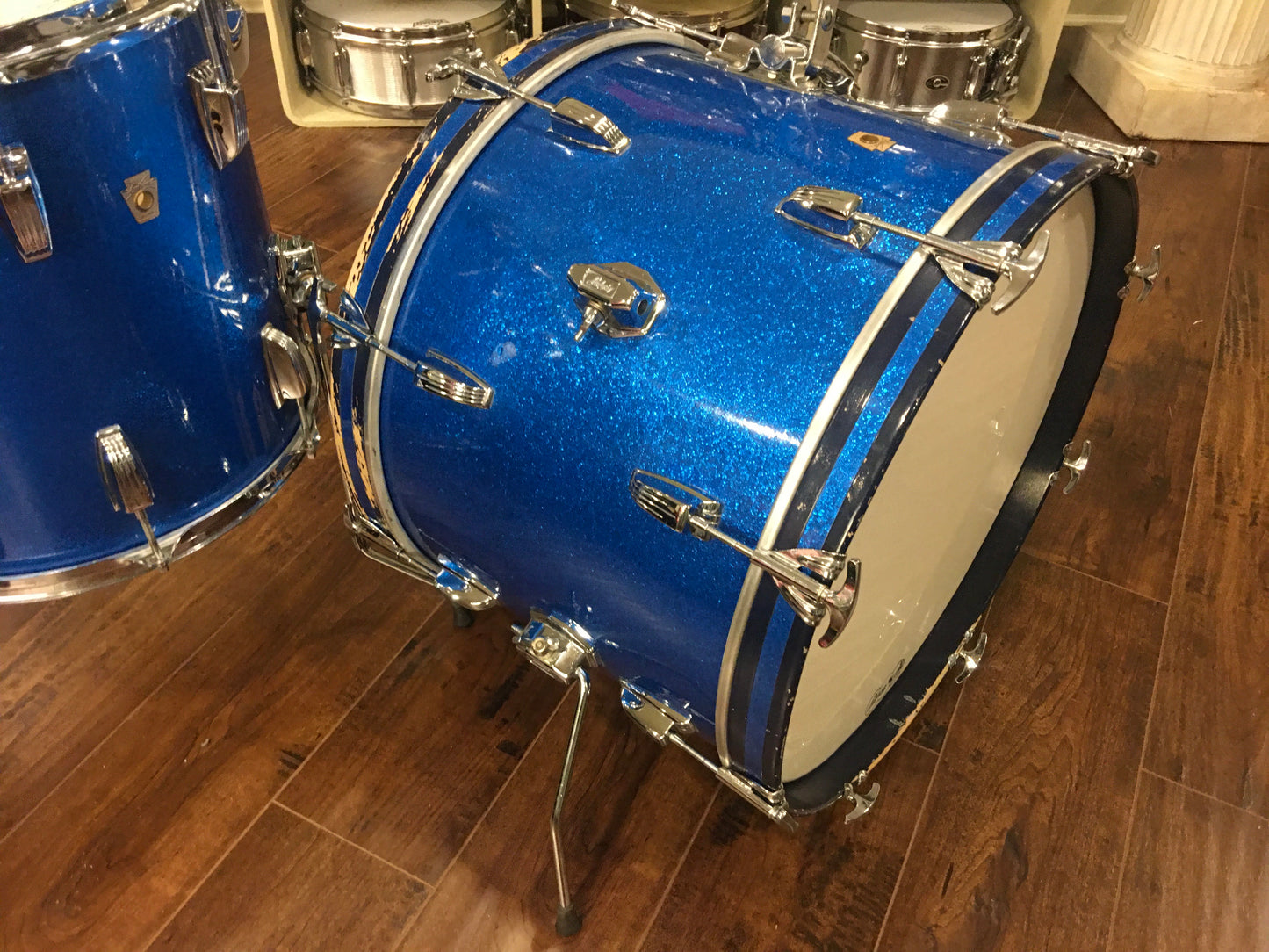 1965 Ludwig Down Beat Drum Set - Blue Sparkle 20/12/14