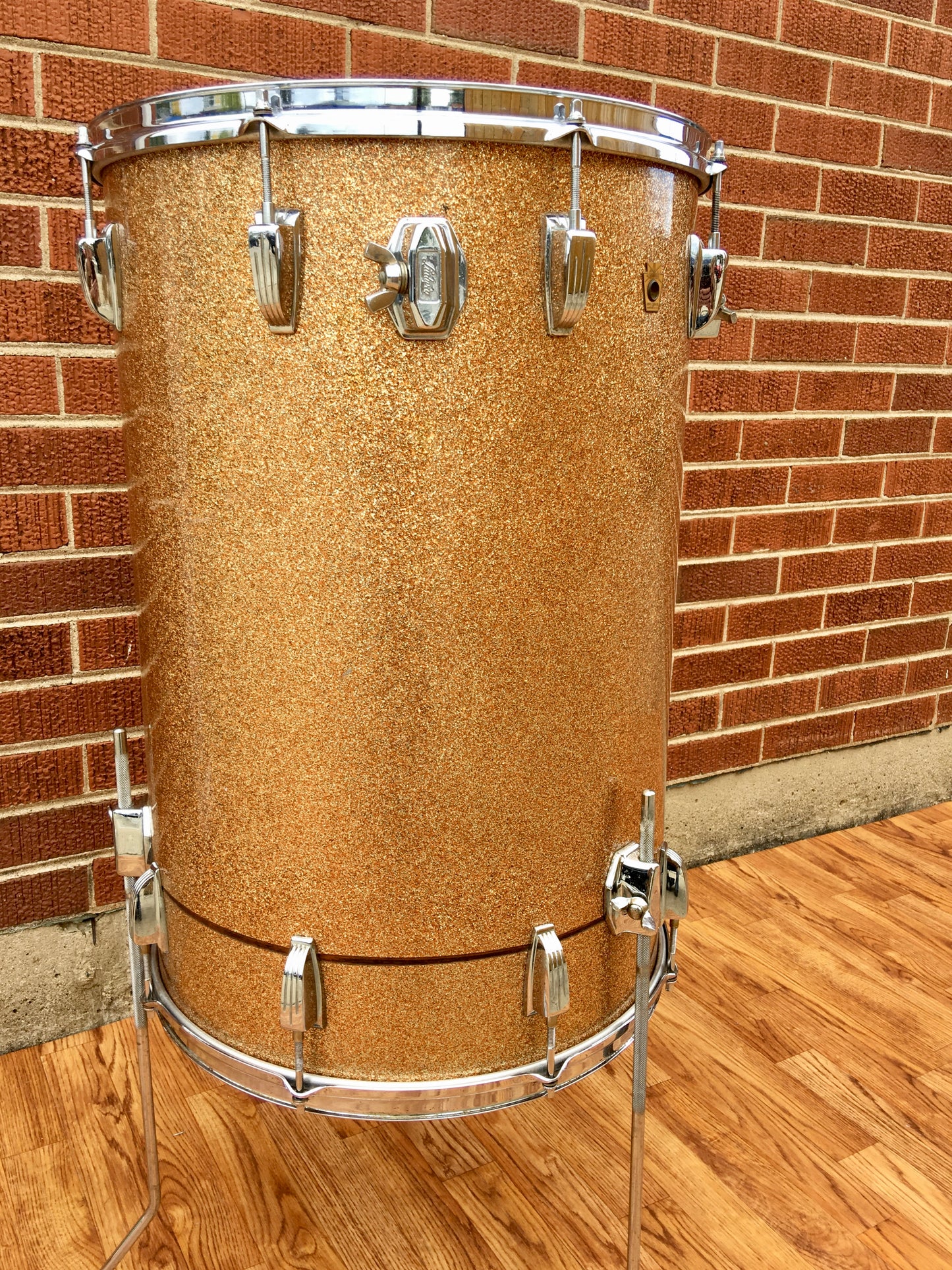 1961 Ludwig "Las Vegas Stand Up" 24x16 Champagne Sparkle Cocktail Drum