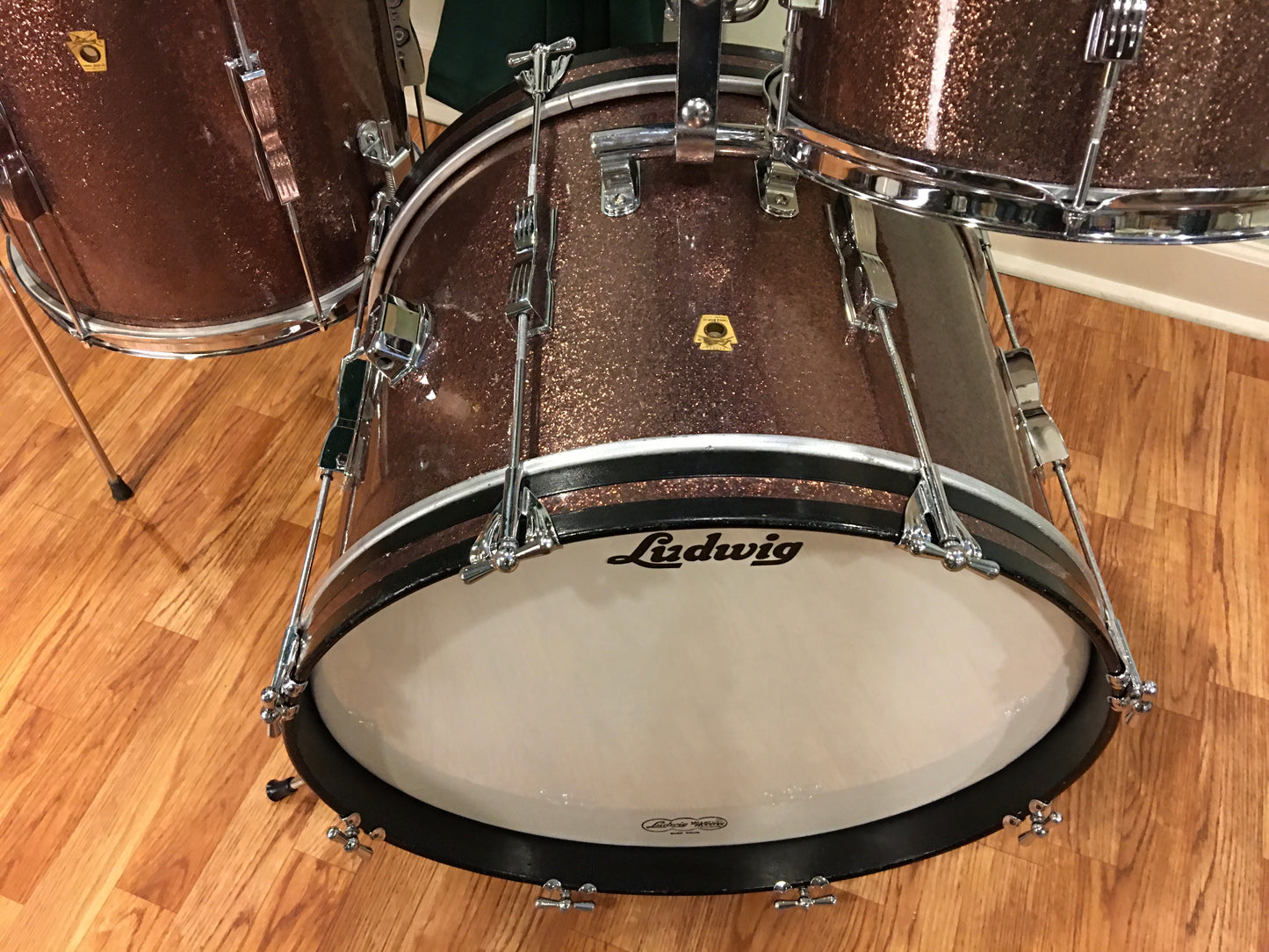 1967 Ludwig Club Date Drum Set Burgundy Sparkle 20/12/14