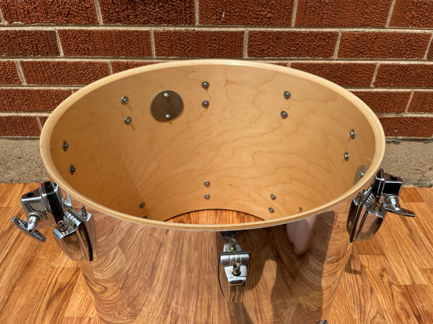 Ludwig 16x18 Floor Tom Drum Chrome Over Wood Maple Monroe Badge