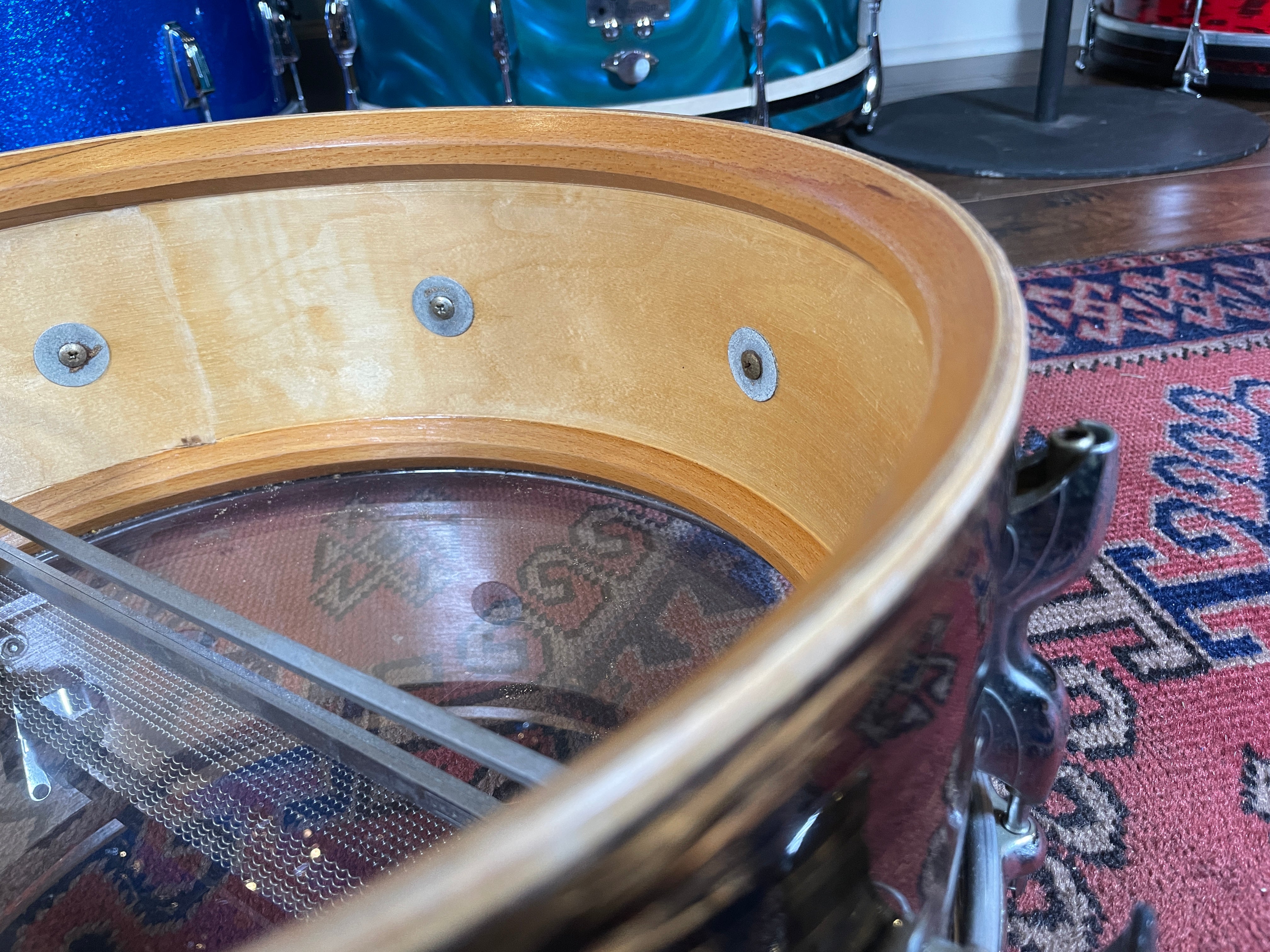 1960s Premier Royal Ace 5.5x14 Snare Drum Mahogany Duroplastic 