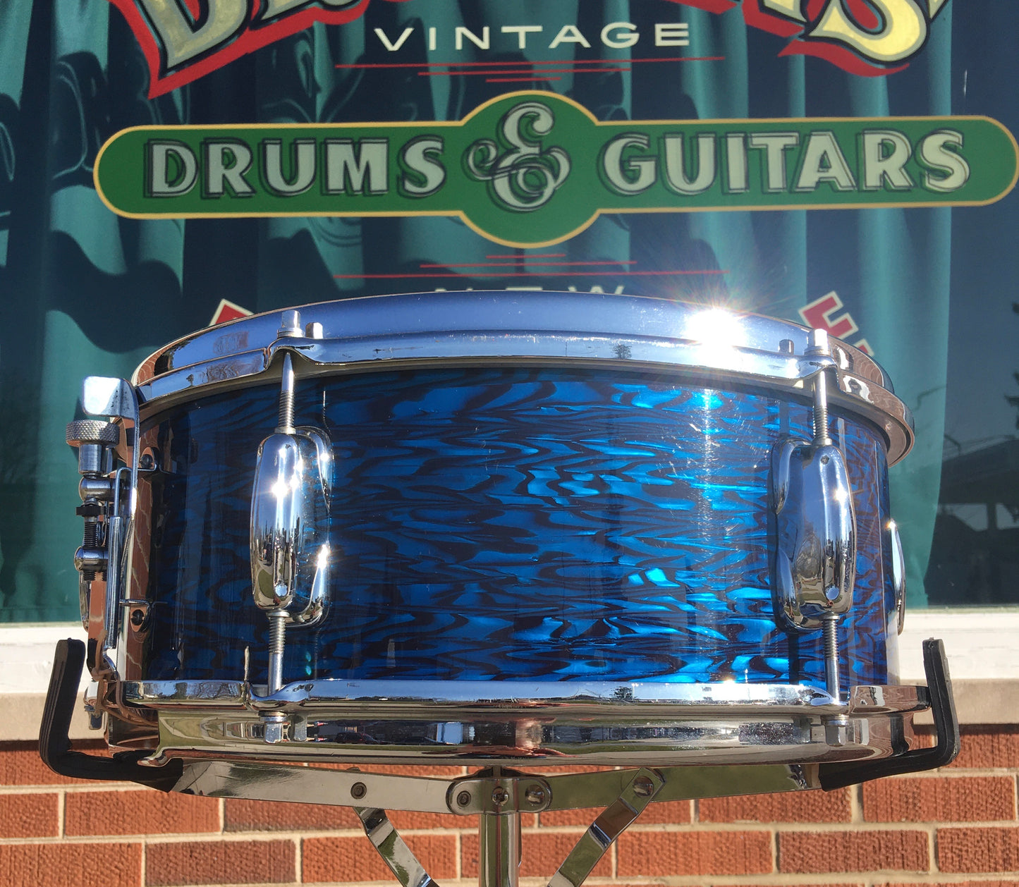 1964 Slingerland 5.5x14 Deluxe Student Model Snare Drum Blue Agate