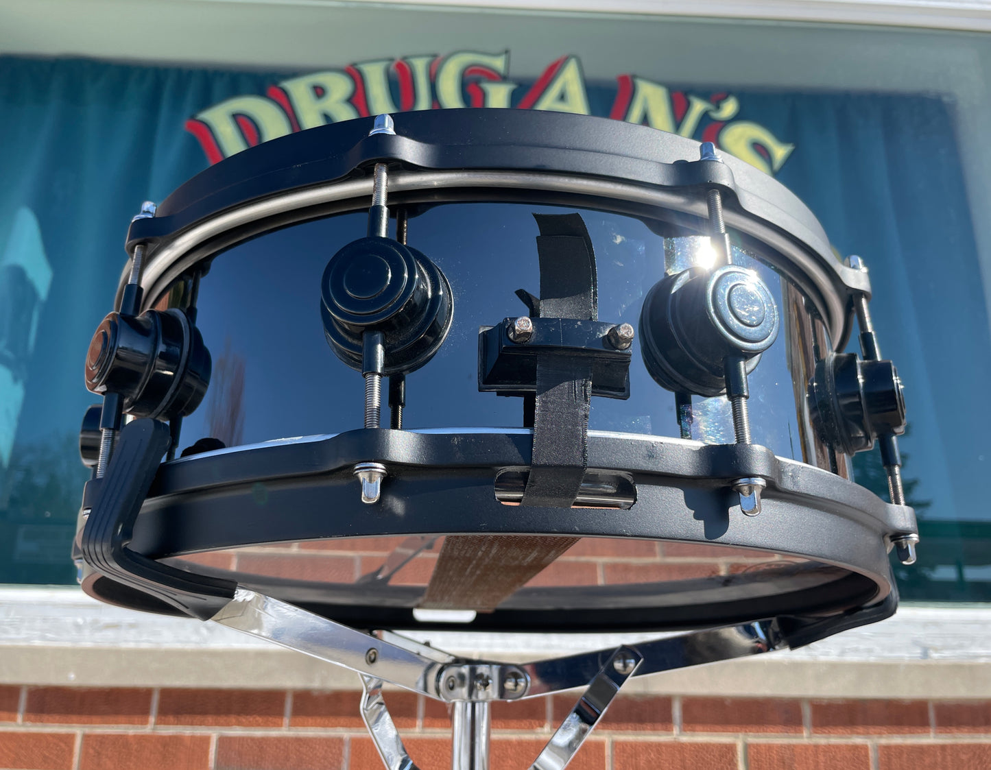 Drum Workshop 5x14 Nickel Over Brass Snare Drum Black 10-Lug DW