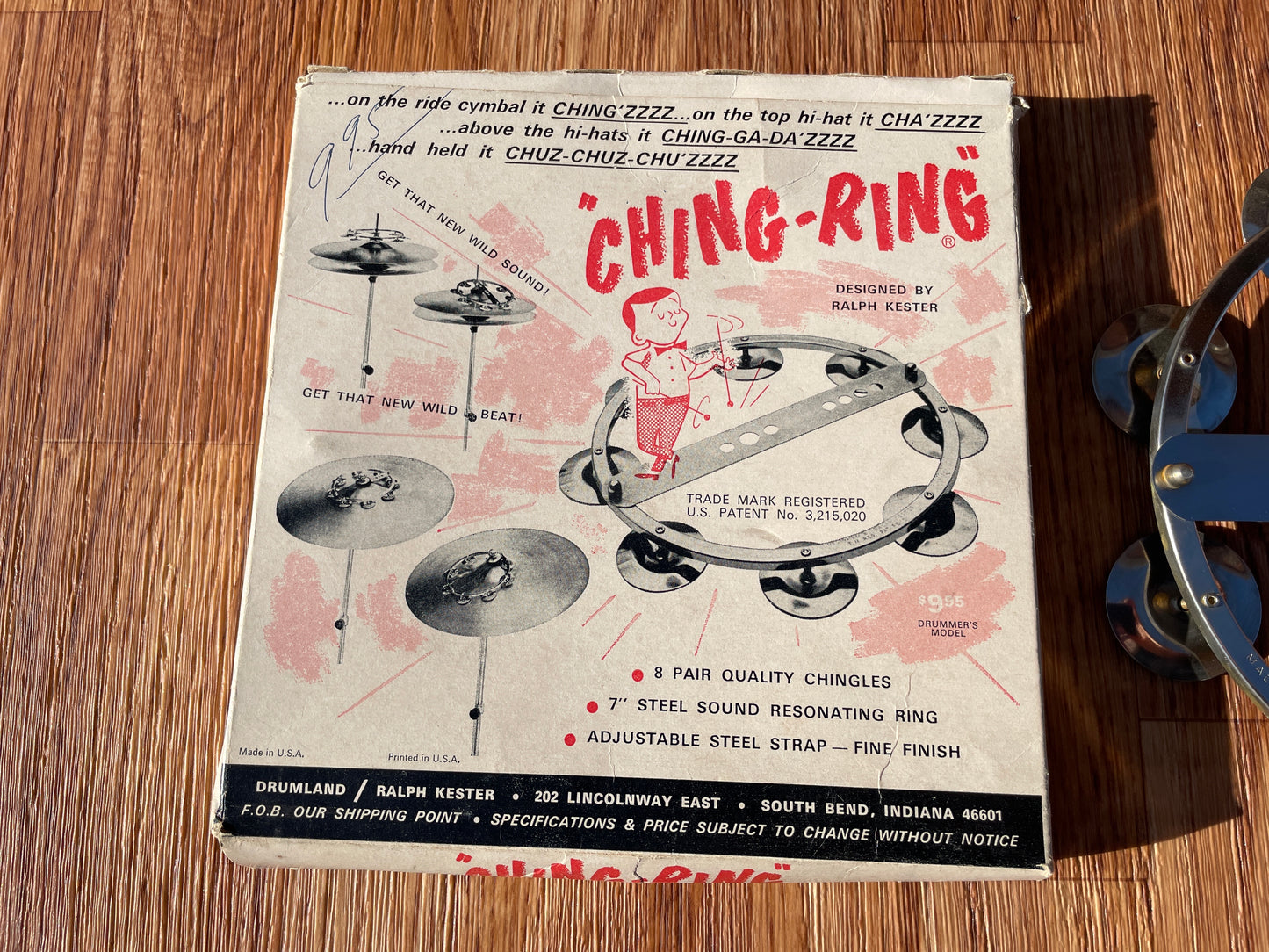 NOS Vintage Original Ralph Kester Ching Ring Hi-Hat Tambourine John Bonham