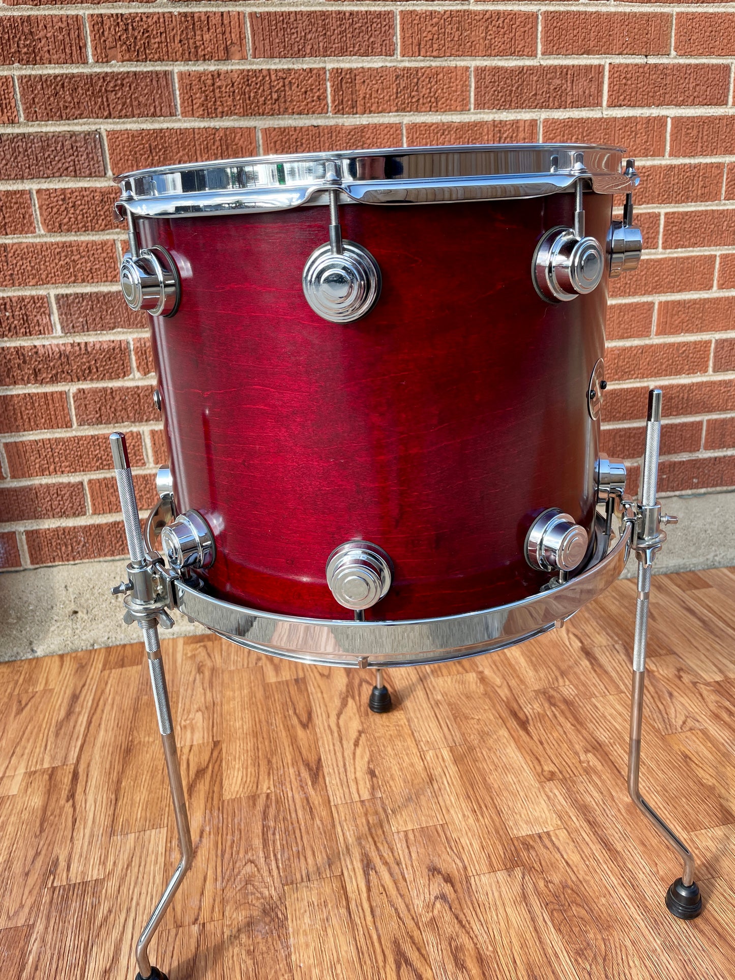 DW 12x14 Floor Tom Single Drum Cherry Satin Oil Drum Workshop