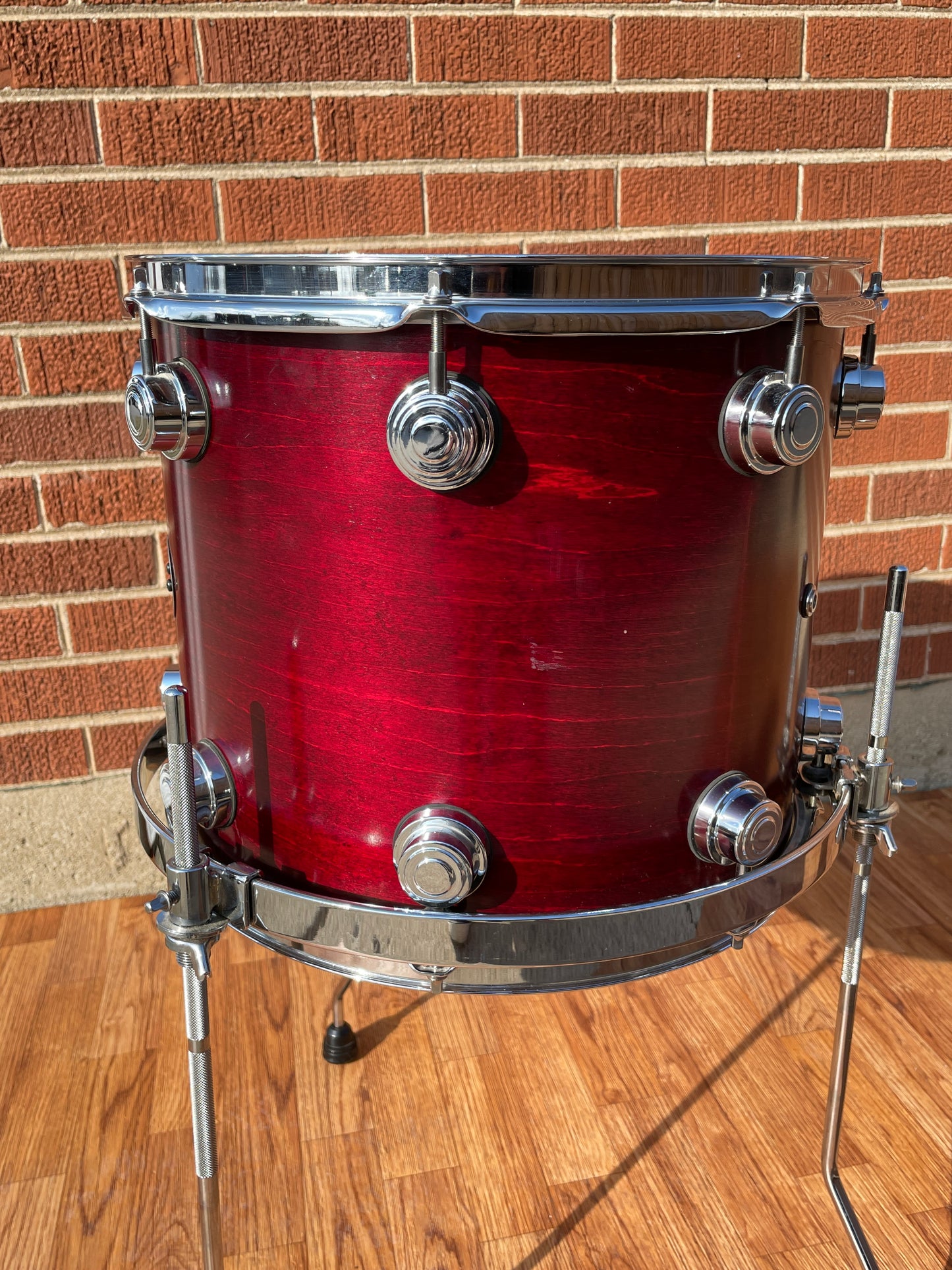 DW 12x14 Floor Tom Single Drum Cherry Satin Oil Drum Workshop