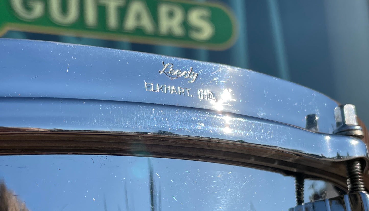 1930s Leedy 6.5x14 Chrome Over Brass Broadway Parallel Snare Drum COB *Video*