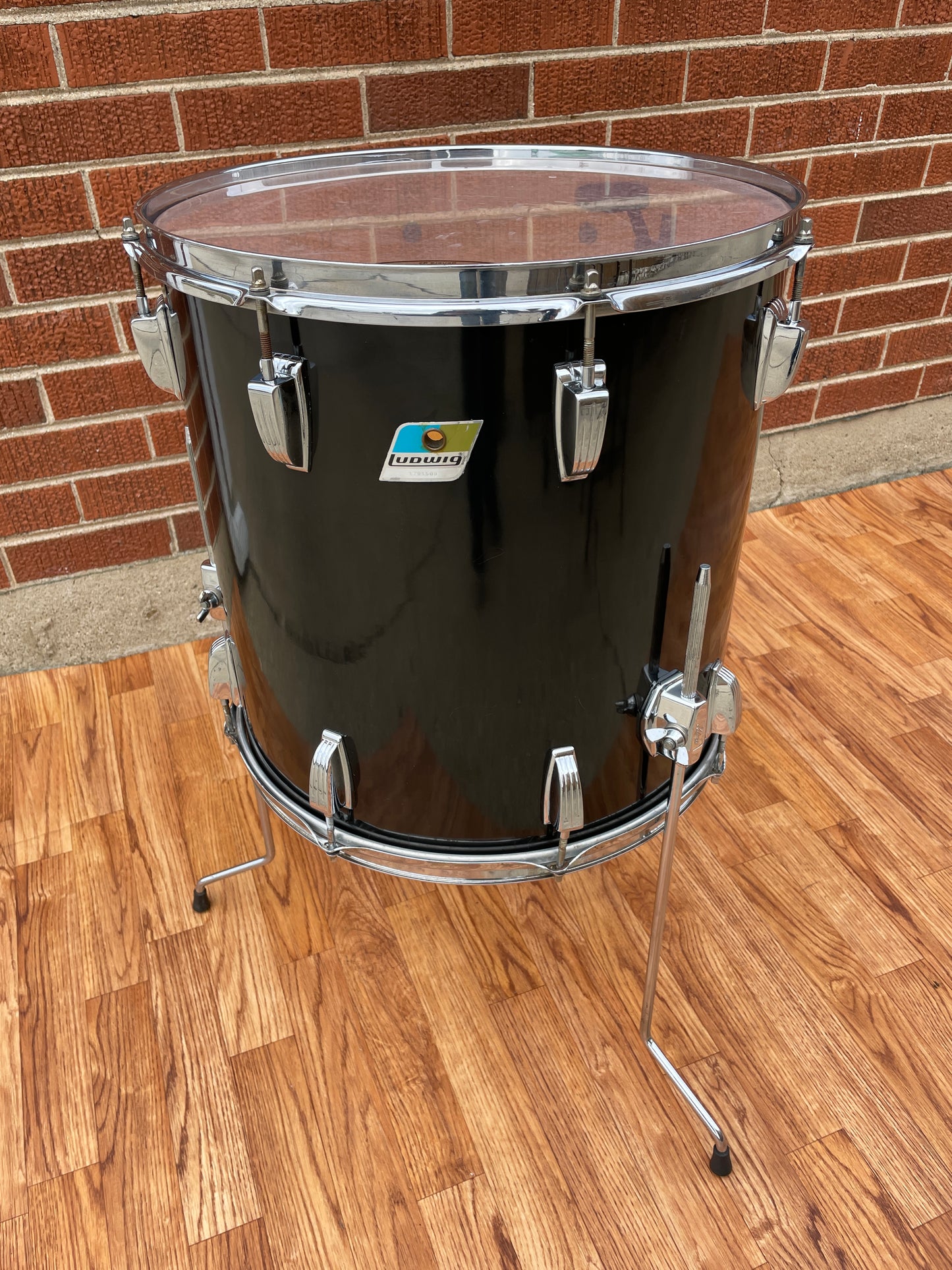 1970s Ludwig 16x16 Floor Tom Black Cortex 6-Ply