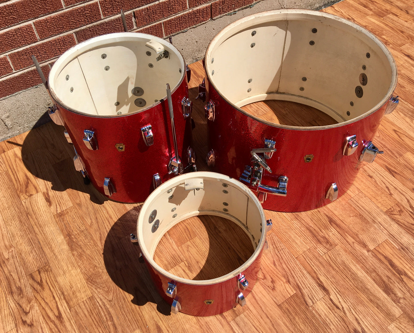 1965 Ludwig Down Beat Drum Set - Red Sparkle 20/12/14